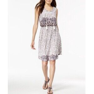 Style & Co Women’s Blouson Dress Size M Sleeveless Floral Paisley elastic waist